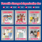 EASYYOURHOME 10 Extra Large Zipper Lock Storage Bags with Handle and bottom,3 Gallon Size,16"x18"x5'',Reusable Plastic Bag with Double Zip Top for Clothing,Travel,Moving,Beach,BPA-Free,3-Mil Thick