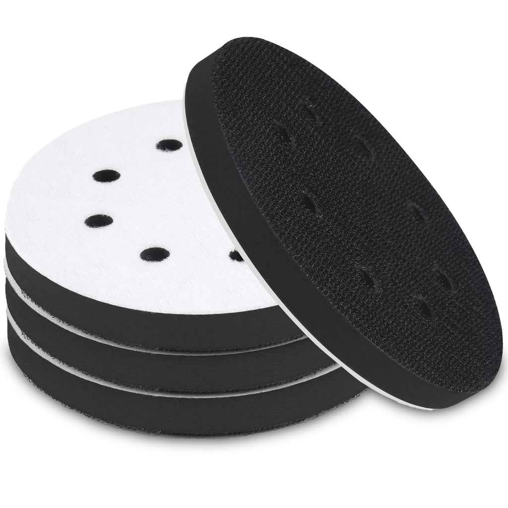 Mkobon 4 Pack 5 Inch 8 Holes Foam Sanding Pads for Orbital Sander