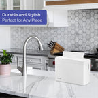 Stardrix Countertop Paper Towel Dispenser, White Hand Towel Holder for Multifold/C-Fold/Z-Fold Towels, Spring Loaded Single Sheet Dispensing, Non-Slip Base, Compact Design for Home or Commercial