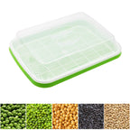 5 Layers Seed Starter Kit - Seed Sprouter Trays with Clear Lid & Stainless Steel Shelf, Soil-Free Germination Trays for Indoor/Outdoor Microgreens, Wheatgrass Mung Beans Cat Grass & Seedling Growing
