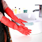 YSLON Rubber Cleaning Gloves Kitchen Dishwashing Glove 6-Pairs,Waterproof Reuseable.(Medium)