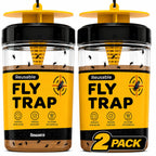 Outdoor Fly Trap [Set of 2] Fly Traps with Dissolvable Non-Toxic Bait - Fly Repellent for Outdoor Use Only - Controls Flies for Patios, Barns, Ranches Etc. Hanging Fly Traps with Tie Included