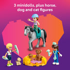 LEGO Friends Horse and Pet Vet Clinic -Veterinarian Playset for Kids, Girls and Boys, Ages 7+ - Toy Building Set for Pretend Play with 3 Minidolls, Horse Toy, Dog, and Cat - Gift Idea - 42651