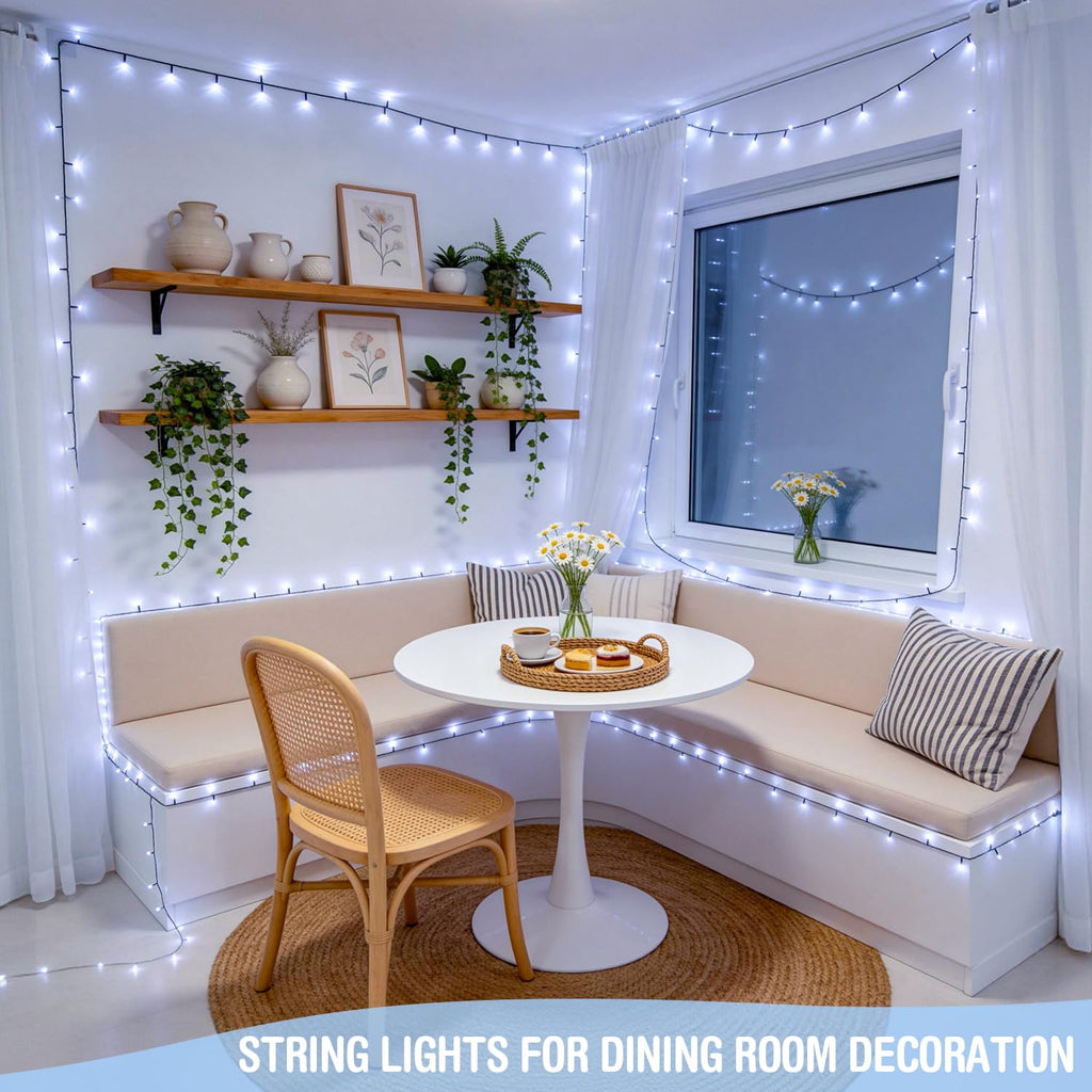JMEXSUSS 250 LED White Christmas Lights Outdoor, String Lights Plug in