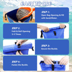 2 Pack 25L/75lb Universal Pool Step Weights 500D PVC Waterproof Swimming Pool Ladder Weights No Breaken Above Ground Pool Ladder Sand Bags, Foldable Pool Stair Weights for Pool Steps(Blue)