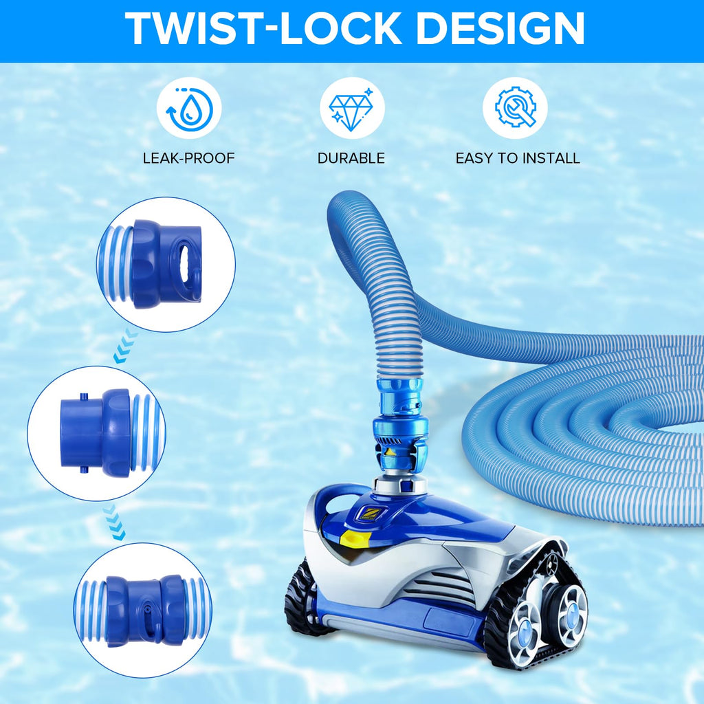 R0527700 Zodiac MX6/MX8 Pool Cleaner Twist Lock Vacuum Hose Replacement Kit (25 Feet/Pack)