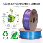 Kretrum Dual Color Silk PLA 3D Printer Filament 1.75mm Silk PLA Color Changing 3D Printing Filament 1kg / 2.2lbs Purple & Blue