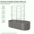 Anleolife 5.2x6ft Galvanized Vertical Panel Trellis, Raised Beds and Vines