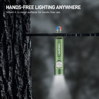 ThruNite Ti Keychain Flashlight, USB-C Rechargeable Mini Flashlight, 650 Lumens with Magnetic Tailcap, IPX-6 Waterproof EDC Pocket Light for Camping, Everyday Carry (Dark Green)