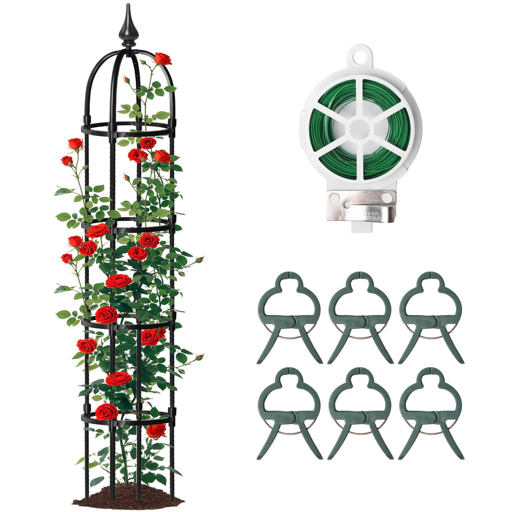 SDLDEER 1 Pcs 6.7FT Garden Obelisk Trellis Climbing Plant Support