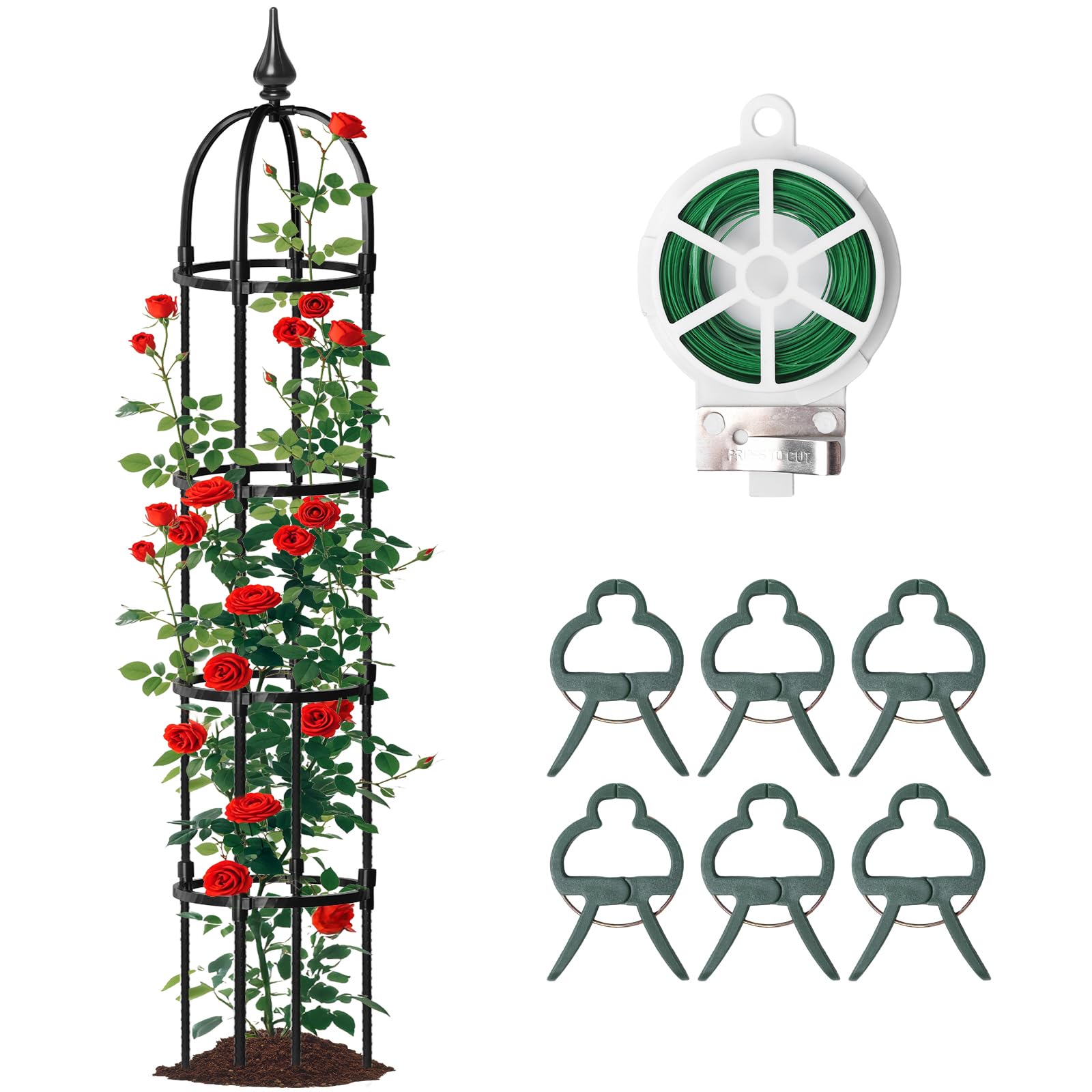 SDLDEER 1 Pcs 6.7FT Garden Obelisk Trellis Climbing Plant Support