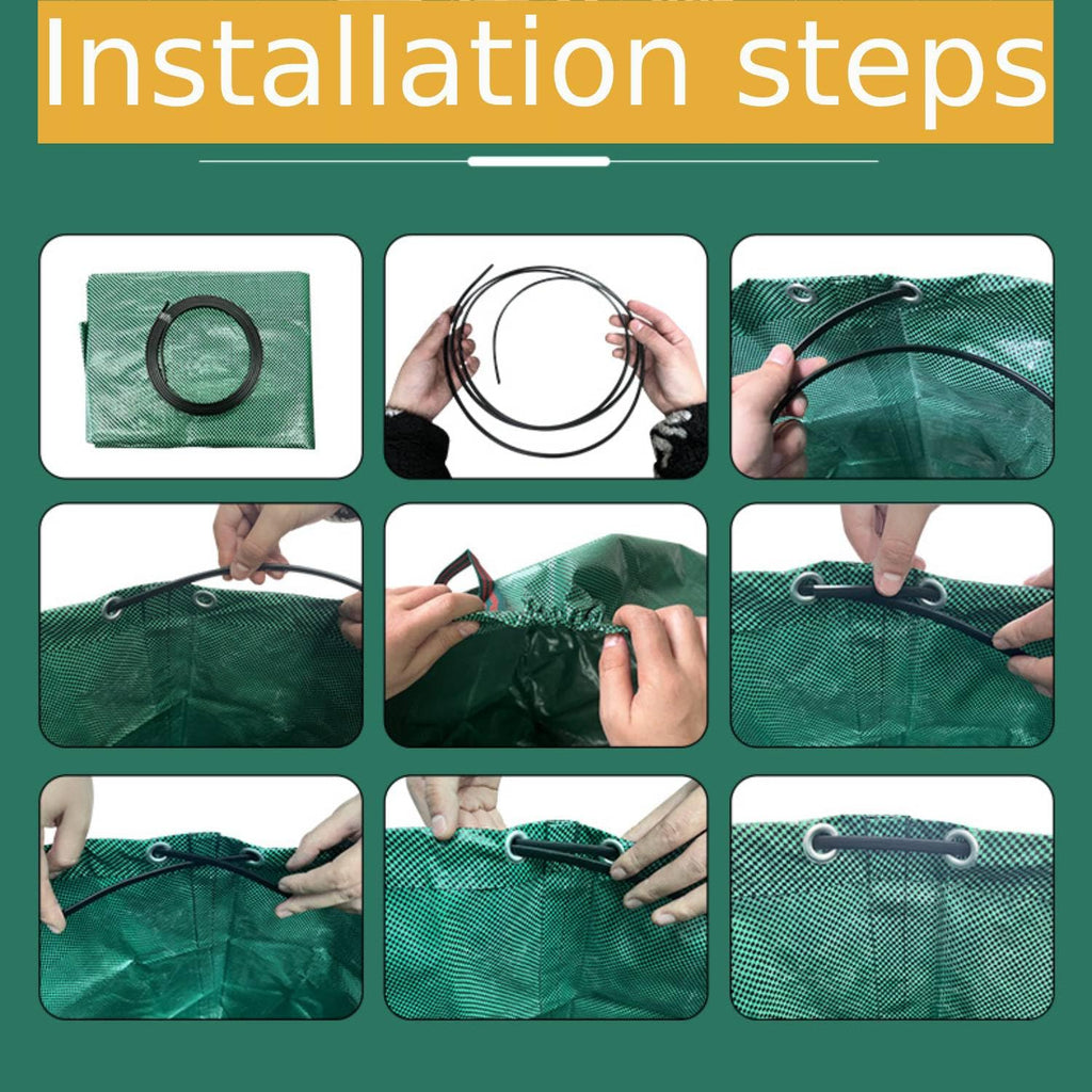 RISETEX 3-Pack 106 Gallon Standable Reusable Leaf Bags with Handles
