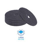 Boardwalk Stripping Floor Pads, 17" Diameter, Black, 5/Carton