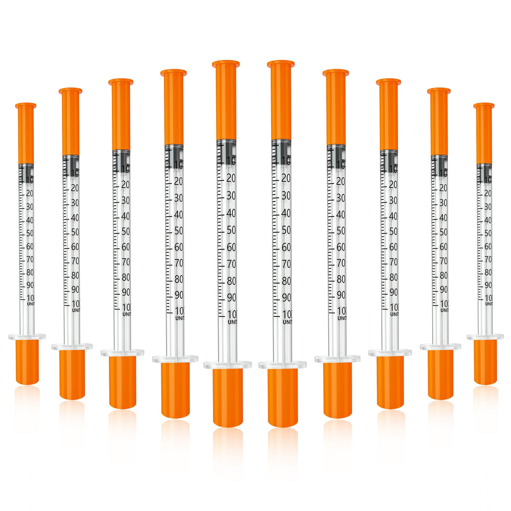 SYRIXA U-100 1 ml/cc Syringes 29G 1ml 1/2"(12.7mm), Individually Packed, Pack of 100