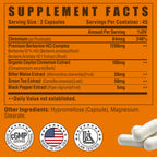 Organic Berberine Supplement-Berberine with Ceylon Cinnamon, Bitter Melon & Green Tea Extract, Supports Cholesterol Health & Immune Function. Third-Party Tested(Made & Tested in USA)-90 Capsules