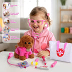 Doctor Kit for Toddlers 3-5 with Plush Dog, Carrying Bag & Toy Stethoscope