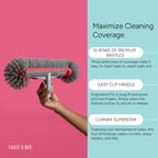 Pool Brush Head for Inground & Above Ground Pools | 10-Rows of Nylon Bristles Heavy-Duty Aluminum Handle | Swimming Cleaning Brush for Walls, Corners, Stairs & Floors