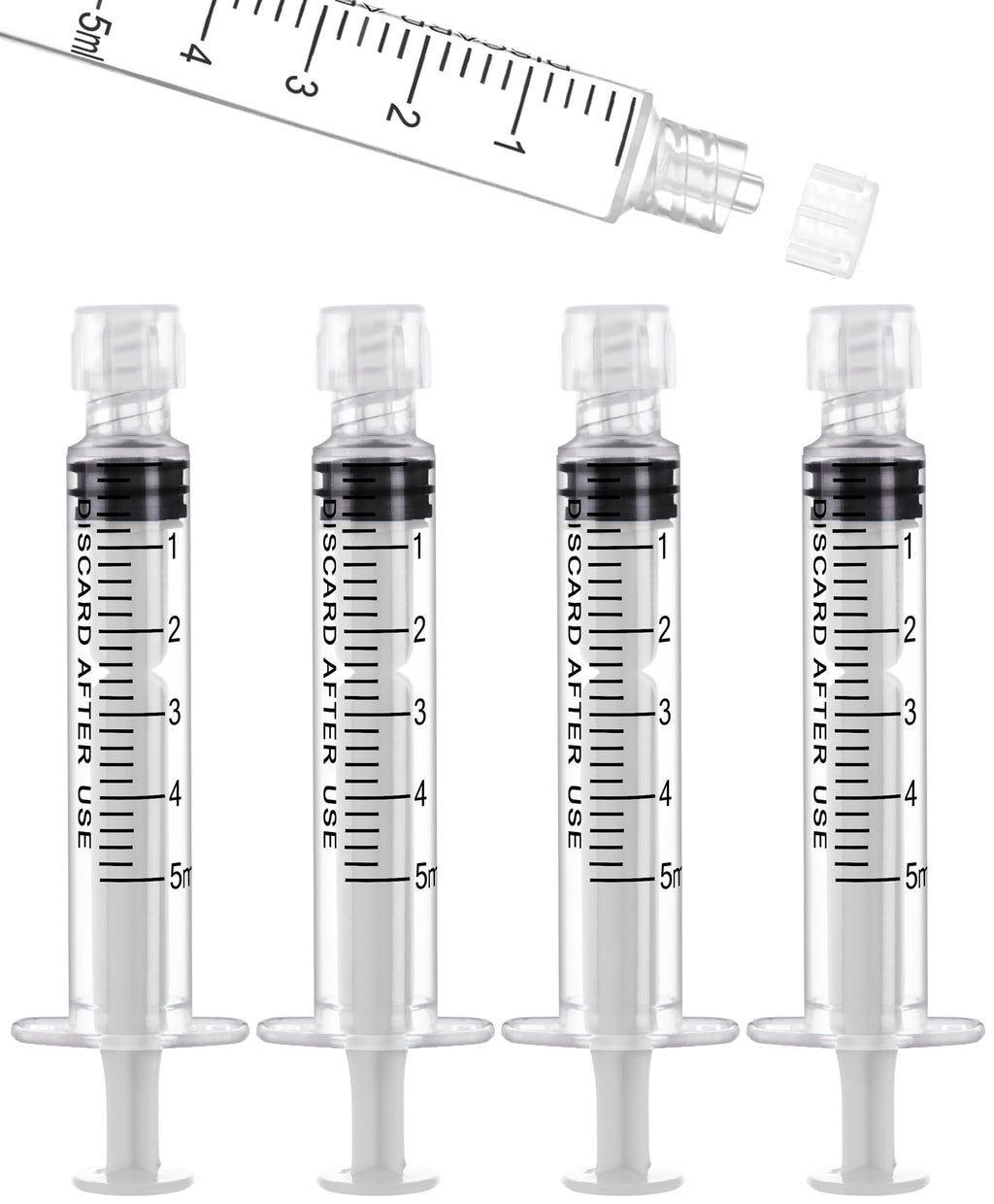 5mL Luer Lock Syringes without Needle - Sterile Syringe with Cap, 20 Pack