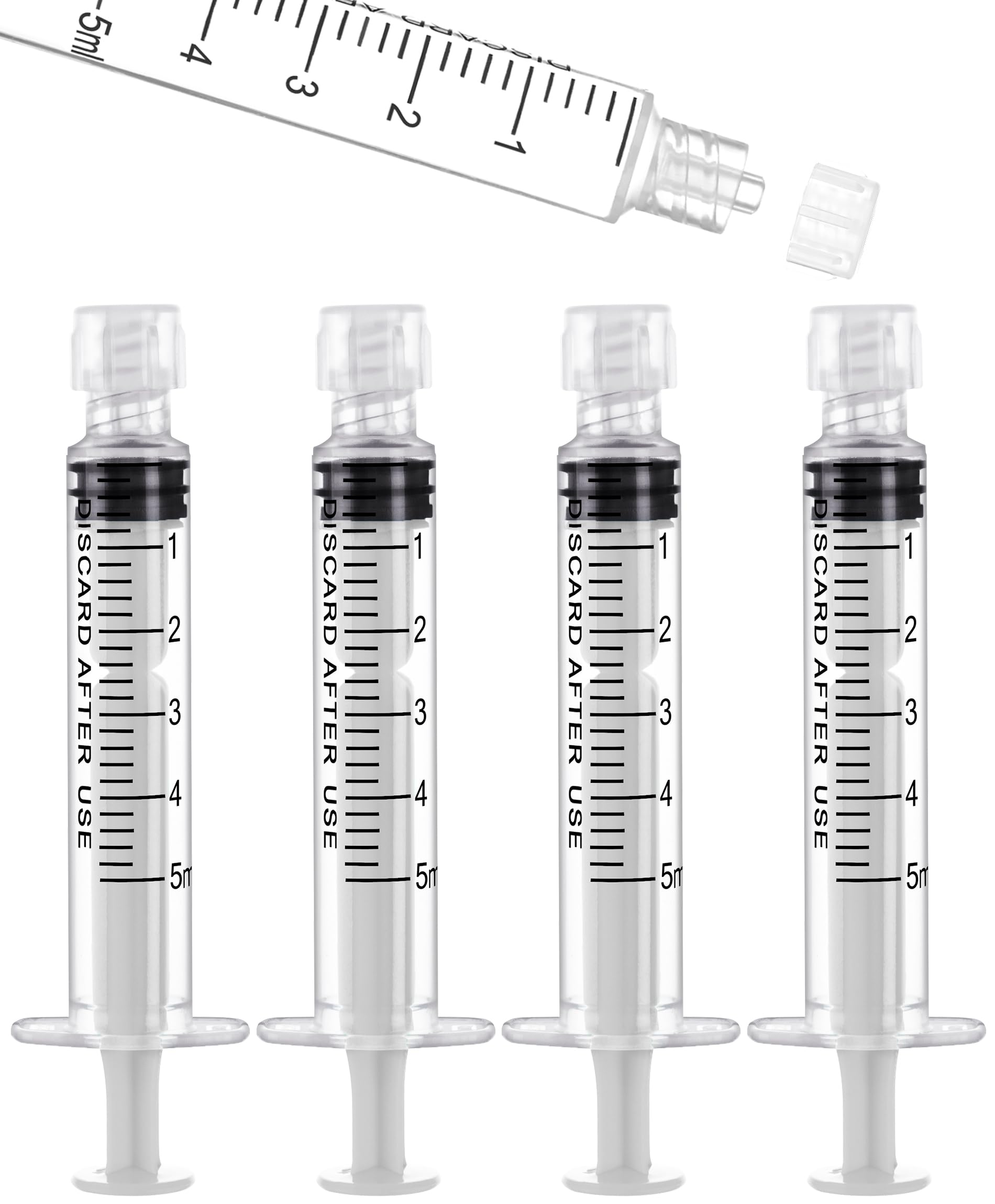 5mL Luer Lock Syringes without Needle - Sterile Syringe with Cap, 20 Pack