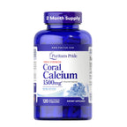 Puritan's Pride Triple Strength Coral Calcium 1500mg with Bone-Active™, Dietary Supplement for Heart, Nerve, and Muscle Support, 2 Month Supply, 120 Rapid Release Capsules