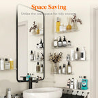 Lifewit Floating Shelves for Wall, Acrylic Display Shelf Wall Mounted for Figure, Car, Art, Book, 14" Perfume Organizer for Bathroom, Bedroom, Living Room, Nursery, Home Decor, Clear, 6 Pack