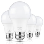 Maylaywood A19 LED Light Bulb, 60 Watt Equivalent, 4000K Neutral White, 900LM, E26 Base, Dimmable, 9W Bright White, 4-Pack