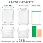 Tiawudi 12 Pack Plastic Storage Bins, Multi-Use Organizer Bins, Pantry Organizer, Clear Storage Containers for Home, Kitchen, Office, Cabinet, Shelf and Fridge Organization
