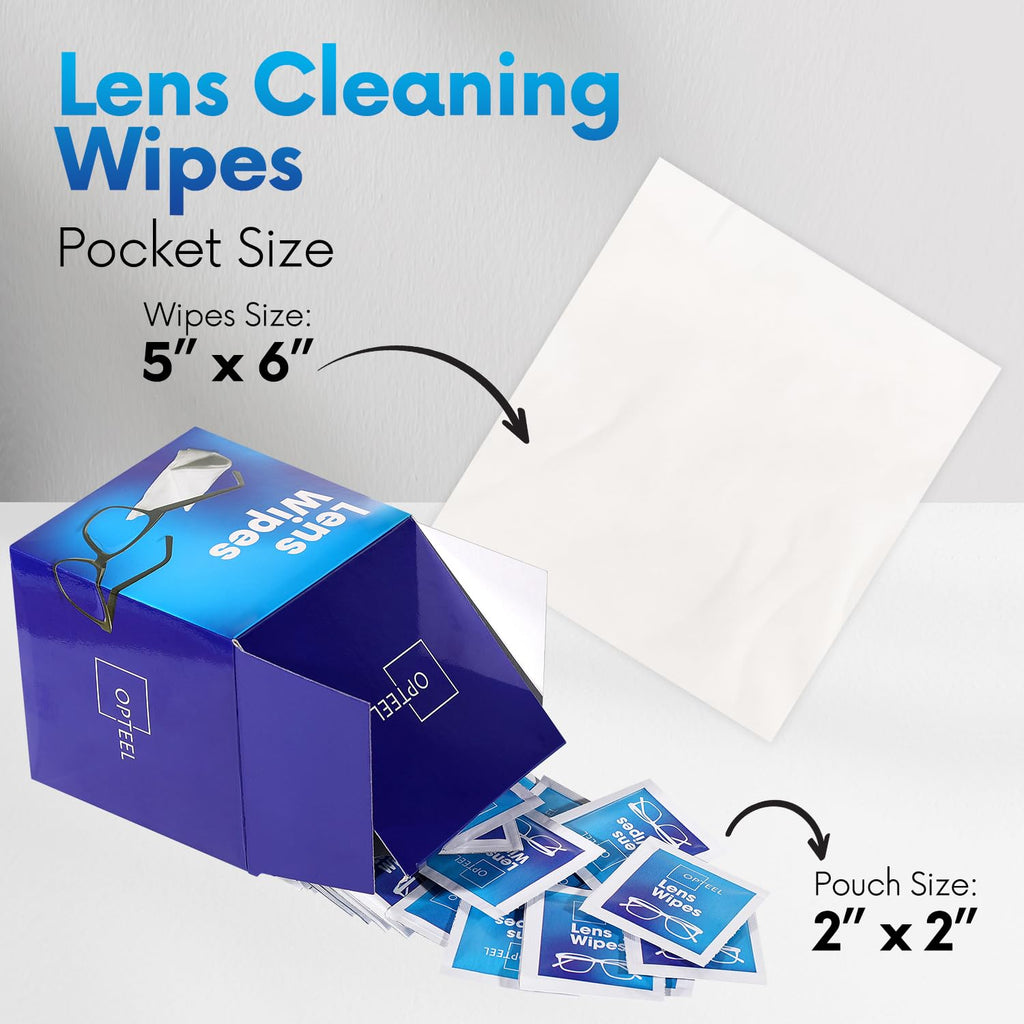 Lens Wipes for Eyeglasses - Pre-moistened Eyeglass Lens Cleaning Wipes - 500 Lens Wipes Individually Wrapped Sracth-Free Streak-Free Eye Glasses Wipes Lens Cleaner for Sunglass & Camera Lens