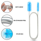 Bozenu Flexible Drain Brush, 66 Inch Long Double Ended Hose Pipe and 58 Inch Tube Cleaning Brush and 2 Pack 8 Inch Straw Cleaner Brush