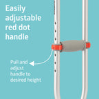 Medline Lightweight Aluminum Red Dot Crutches, For Patients 5’1”–5’-9”, Walking Aid For Adults & Seniors Comfortably Supports Up To 300lbs.