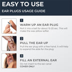 Peace&Quiet PQ Wax Ear Plugs for Sleeping, Swimming - 50 Noise Cancelling Silicone Gel Wax Earplugs, Ear Protection for Sleep and Swim, Soft Pillows with Sound Blocking Level 32Db, (50 Pillows)
