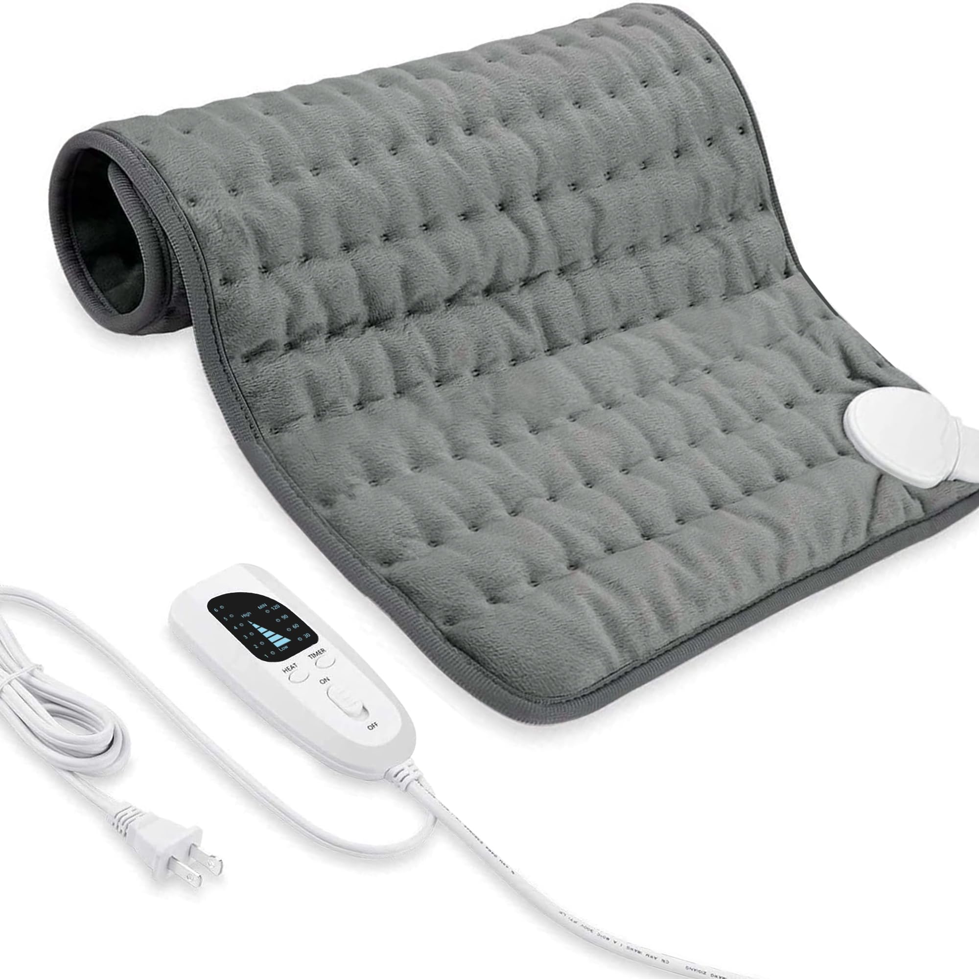 24"X20" Electric Heating pad with 6 Heat Settings, Auto Shut Off, Dark Gray Dry Electric Heating for Back Neck Knee Arms Legs Shoulder Heat Pads for Christmas Birthday Father's Day Mother's Day