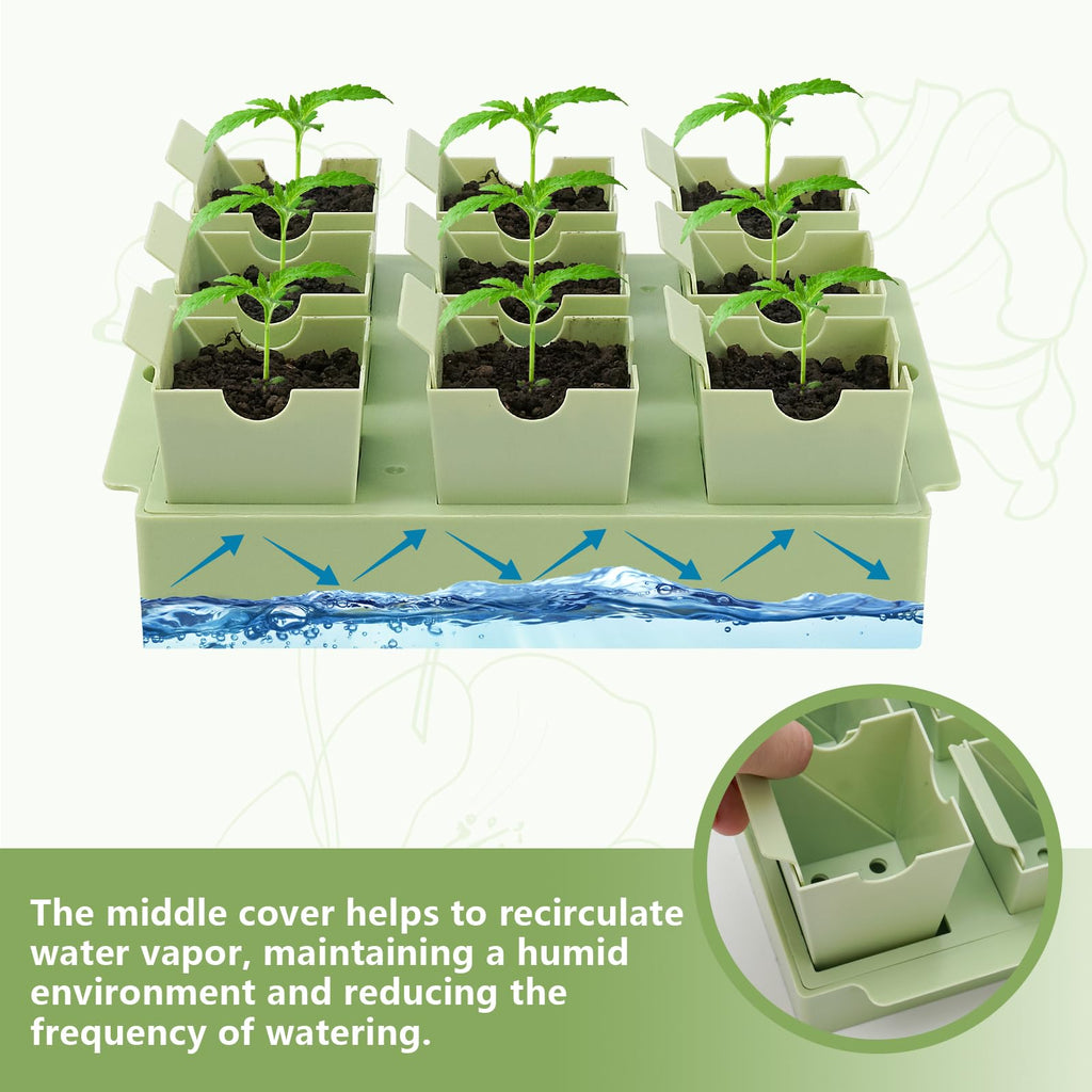GREENBAZZAR Seed Starter Tray with Lift-Out Handles for Easy Transplanting