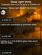 Wivety Amber Sleep Light Bulbs 1600K with Remote Control, E26 Blue Light Blocking A19, 9W for Sleep Therapy, Baby Nursery, Bedroom (4 Packs)