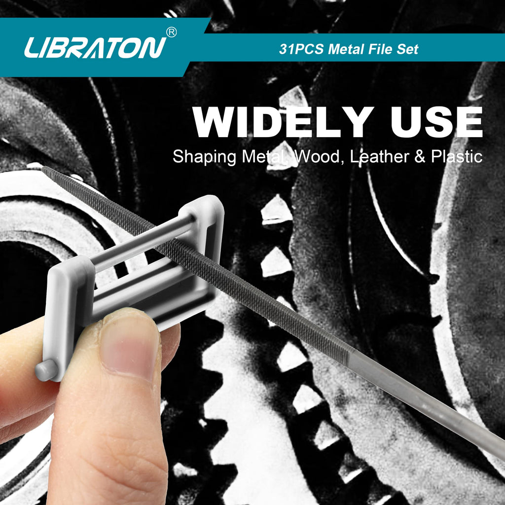 LIBRATON 31PCS Metal File Set, Metal Files, 12 Needle Files
