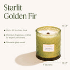 LA JOLIE MUSE Starlit Golden Fir Candle – Pine, Cedarwood, Fir Balsam | 19 oz Large Wooden Wick Candle | Natural Soy Wax | 90 Hours Clean Burn | Gift-Ready for Hosts & Gatherings