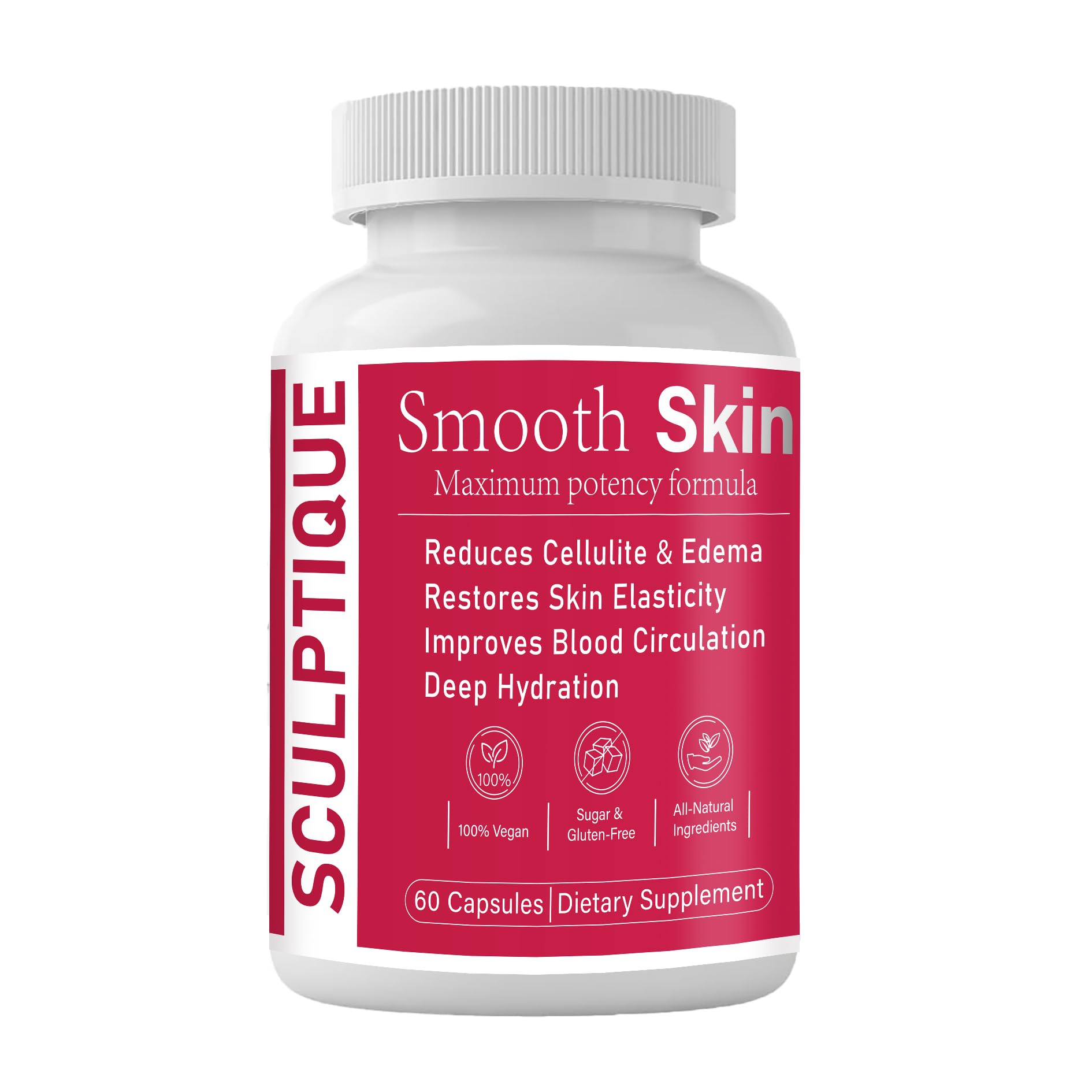 ZUTTL Plant-Based Smooth Skin & Circulation Support Capsules – Helps Reduce Cellulite Appearance, Supports Skin Elasticity, 60 Vegan Capsules, Gluten-Free & Sugar-Free (1PC)
