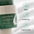 ESSENHERB Tea Tree Soothing In Calming Cream for Sensitive Skin with Tea Tree Oil & Cica, Helps reduce redness and breakouts, Soothing skin and providing hydration, Korean Skin Care (2.70 fl.oz)