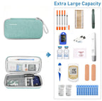suzamed Insulin Cooler Travel Case,EVA Insulation Travel Medicine Kit with 2 Ice Packs for Diabetes Care,Insulin Pen and Other Diabetic Supplies (Green)