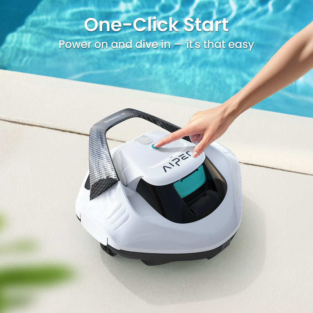 (2026 Upgrade) AIPER Seagull SE Cordless Robotic Pool Cleaner, Above Ground Pool Vacuum with LED Indicator, Lasts 100 Mins, Self-Parking, Ideal for Flat Pools up to 860 sq.ft