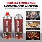 Smart & Safe Butane Fuel Canister - Self-Sealing Nozzle - 28 Pack for Outdoor Cooking, Camping, and Emergency Use