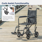 Drive Medical TR39E-SV Lightweight Folding Transport Wheelchair with Swing-Away Footrest, Silver