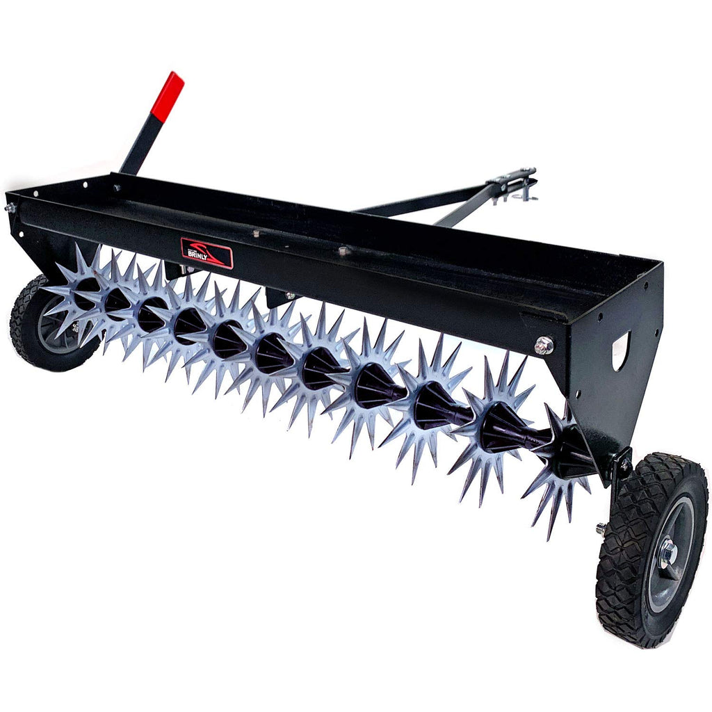 Brinly SAT2-40BH-P Tow Behind Spike Aerator with Transport Wheels, 40" - Carbon