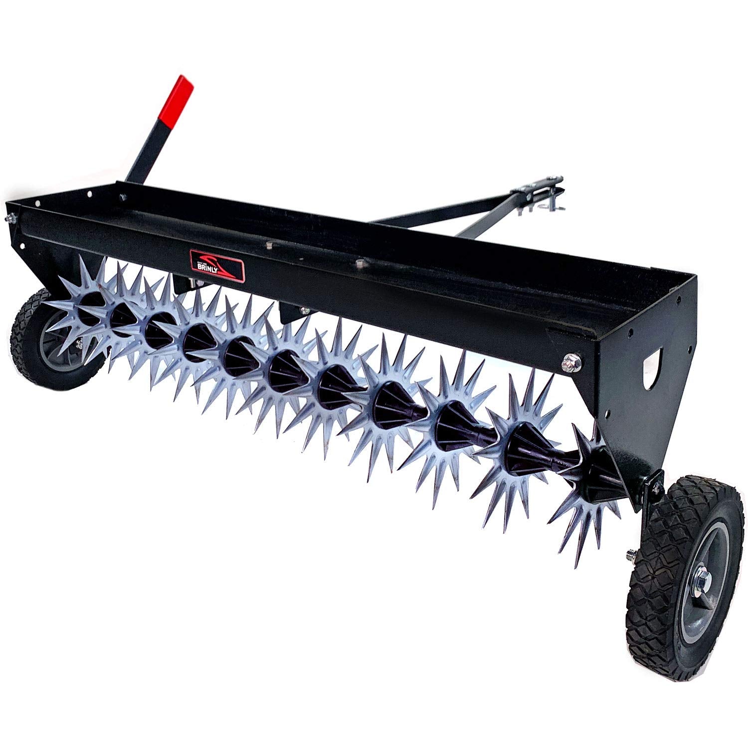 Brinly SAT2-40BH-P Tow Behind Spike Aerator with Transport Wheels, 40" - Carbon
