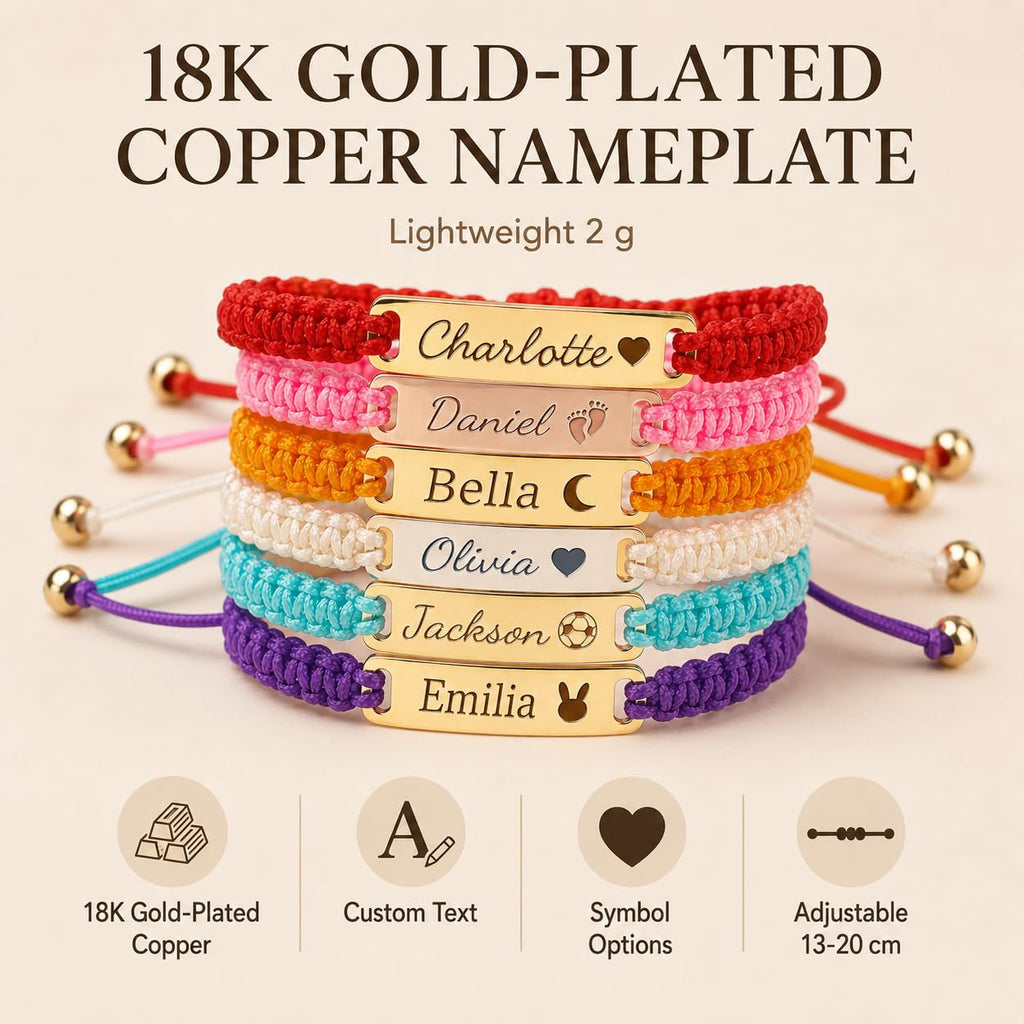 Personalized Name Bracelet, Adjustable Red Braided Cord Design