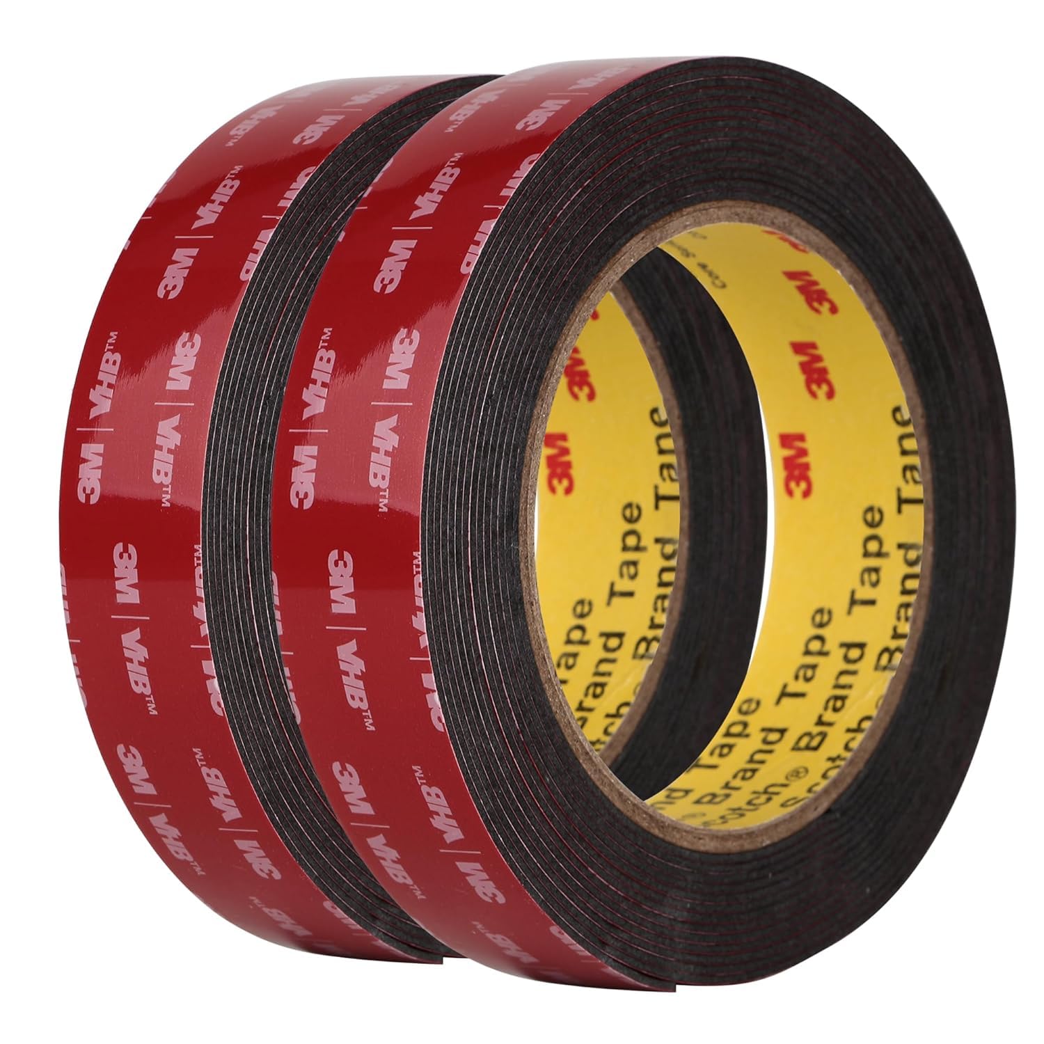 3M Double Sided Mounting Tape 2 Pack 5925 1" Width Black Foam Tape High Bond Waterproof Heavy Duty Strong Adhesive Tape Thick 0.025in Fastener Replace Décor Frame Logos