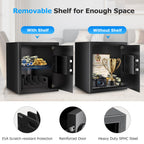 Bonsaii Safe Box with Holder and Removable Shelf, 1.2 Cu. Ft Steel Security Cabinet with Digital Keypad Lock and Type C Port for Home, Office, Valuables, Money, Jewelry, 12.99"W x 12.99"D x 14.17"H