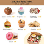 Moretoes 24pcs Cookie Boxes with Window, 6x6x3 In Brown Bakery Boxes