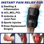 Large Ice Pack for Injuries Reusable Gel for Lower Back, Cold Packs Wrap for Shoulder, Knee, Elbow, Hip, Leg, Soft Cold Compress,16 × 9",Black