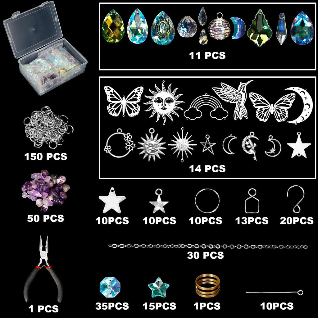 400Pcs DIY Suncatcher Making Kits,Crystal Suncatcher Prism Kit